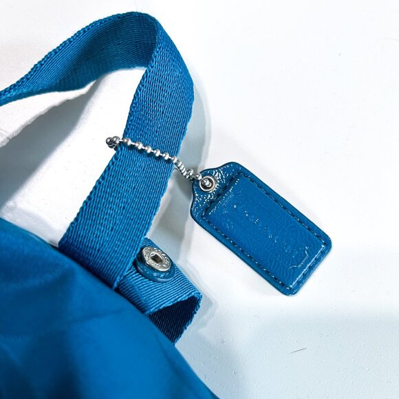 NWT Coach Dark Plume Blue Getaway Signature Nylon Packable Backpack F77350 - Picture 6 of 9